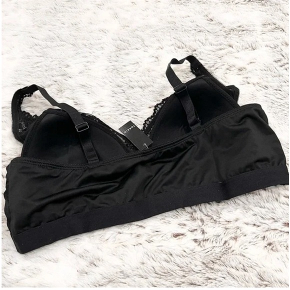 Torrid Lightly Lined Microfiber Plunge Bralette Padded Rich Black Size 1 (1X) - Picture 2 of 5